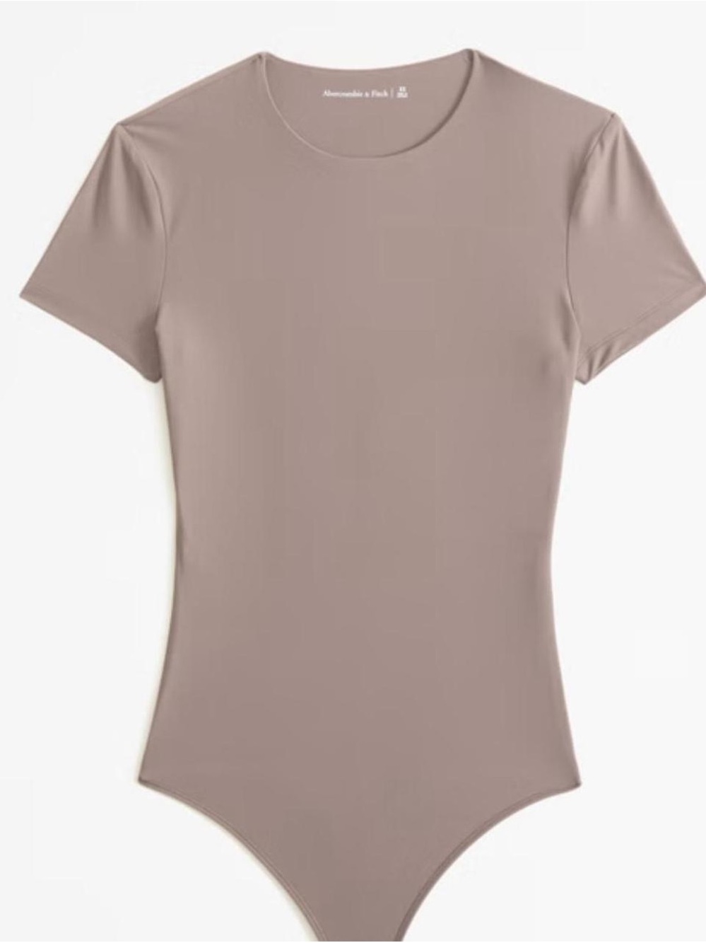 Abercrombie & Fitch Taupe Short Sleeve Crewneck Bodysuit